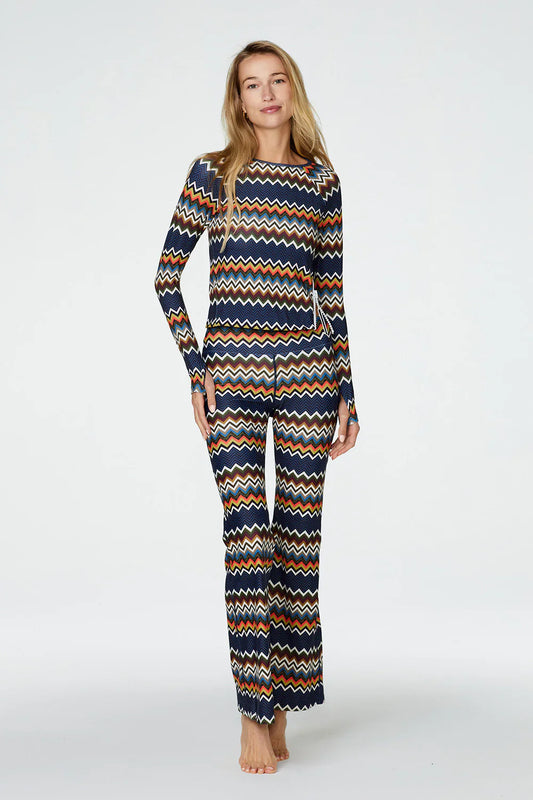 Watskin Sunwear Sasha Long Sleeve Tee in Zig Zag