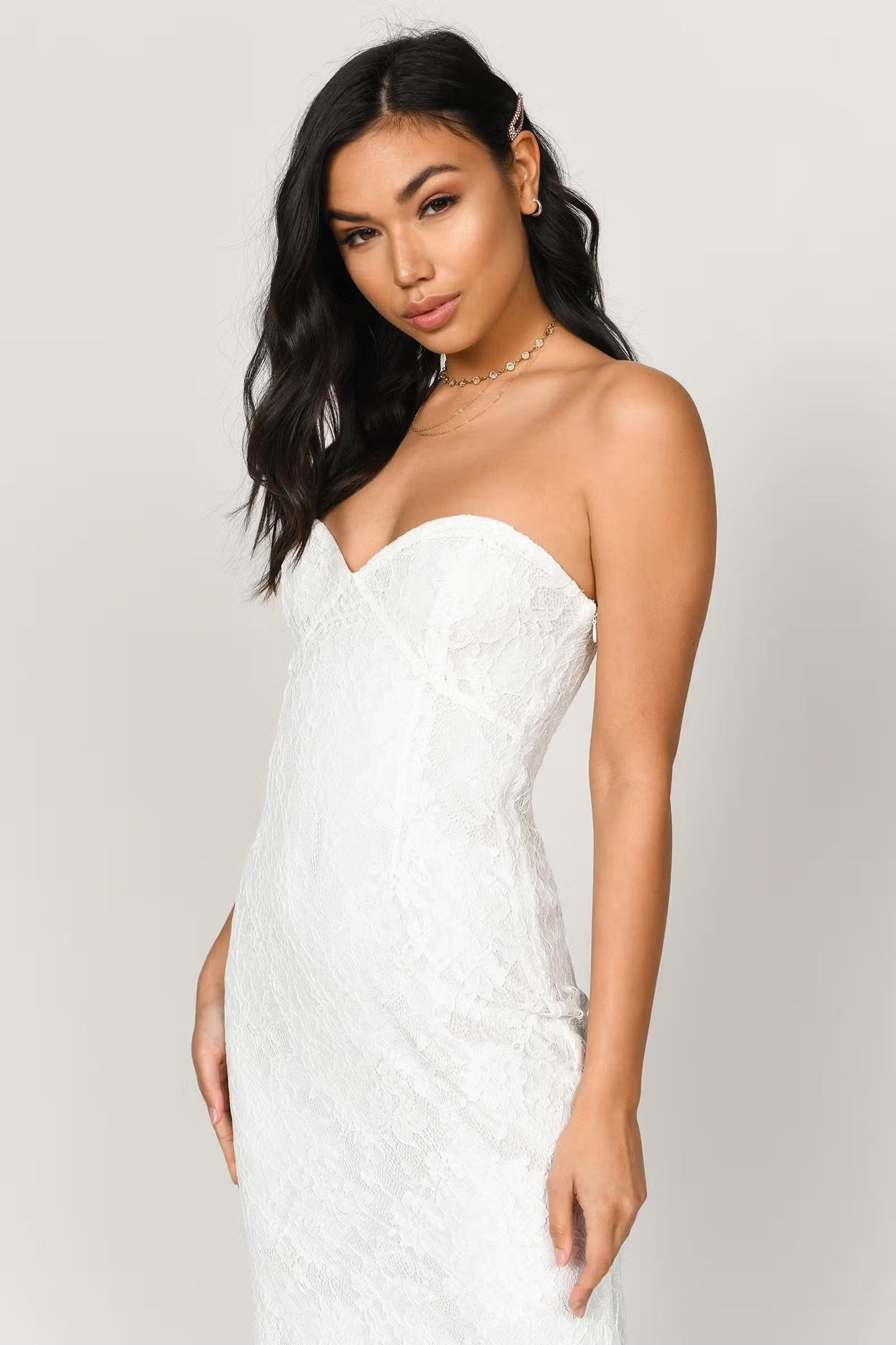 Tobi Adelyn Lace Sweetheart Maxi Dress
