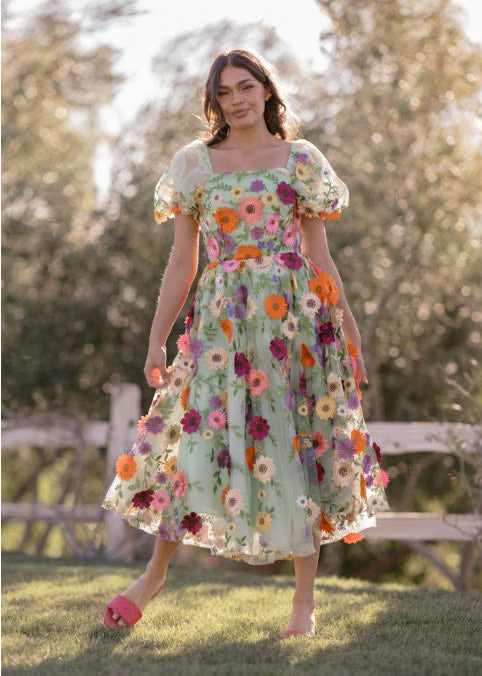 JessaKae Garden Waltz Dress - Meadow Green