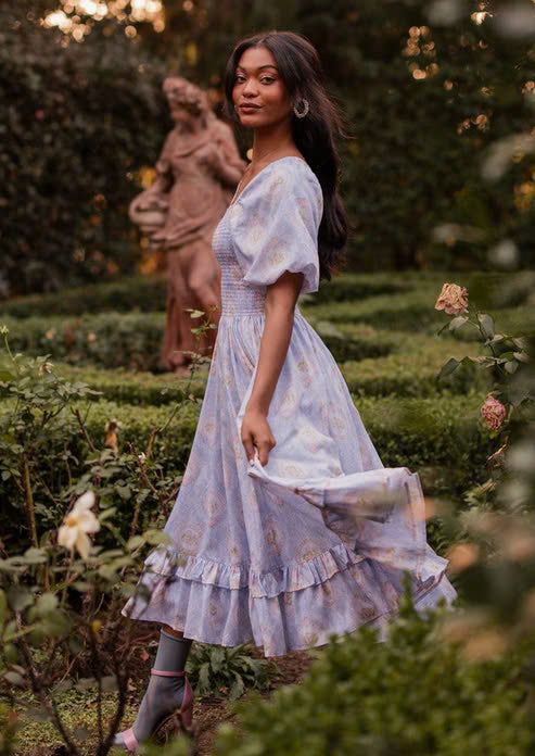JessaKae Blooming Bows Dress - Bluebell